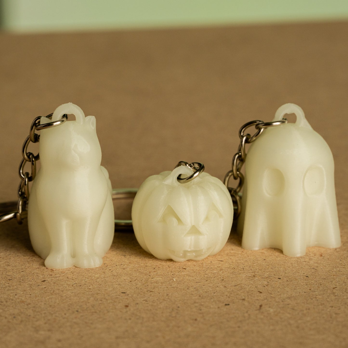Kit Risparmio: Portachiavi Halloween (Gatto + Zucca + Fantasmino)