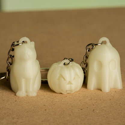 Kit Risparmio: Portachiavi Halloween (Gatto + Zucca + Fantasmino)