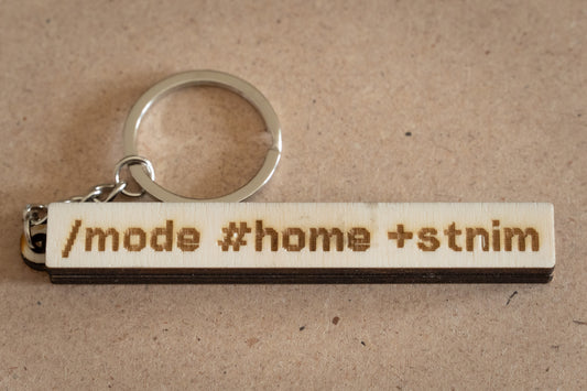 Portachiavi "/mode #home +stnim" lungo
