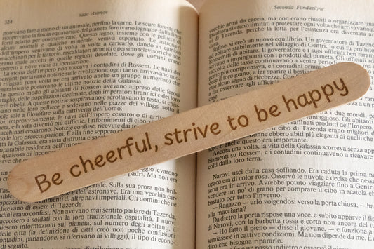 Segnalibro "Be cheerful, strive to be happy"