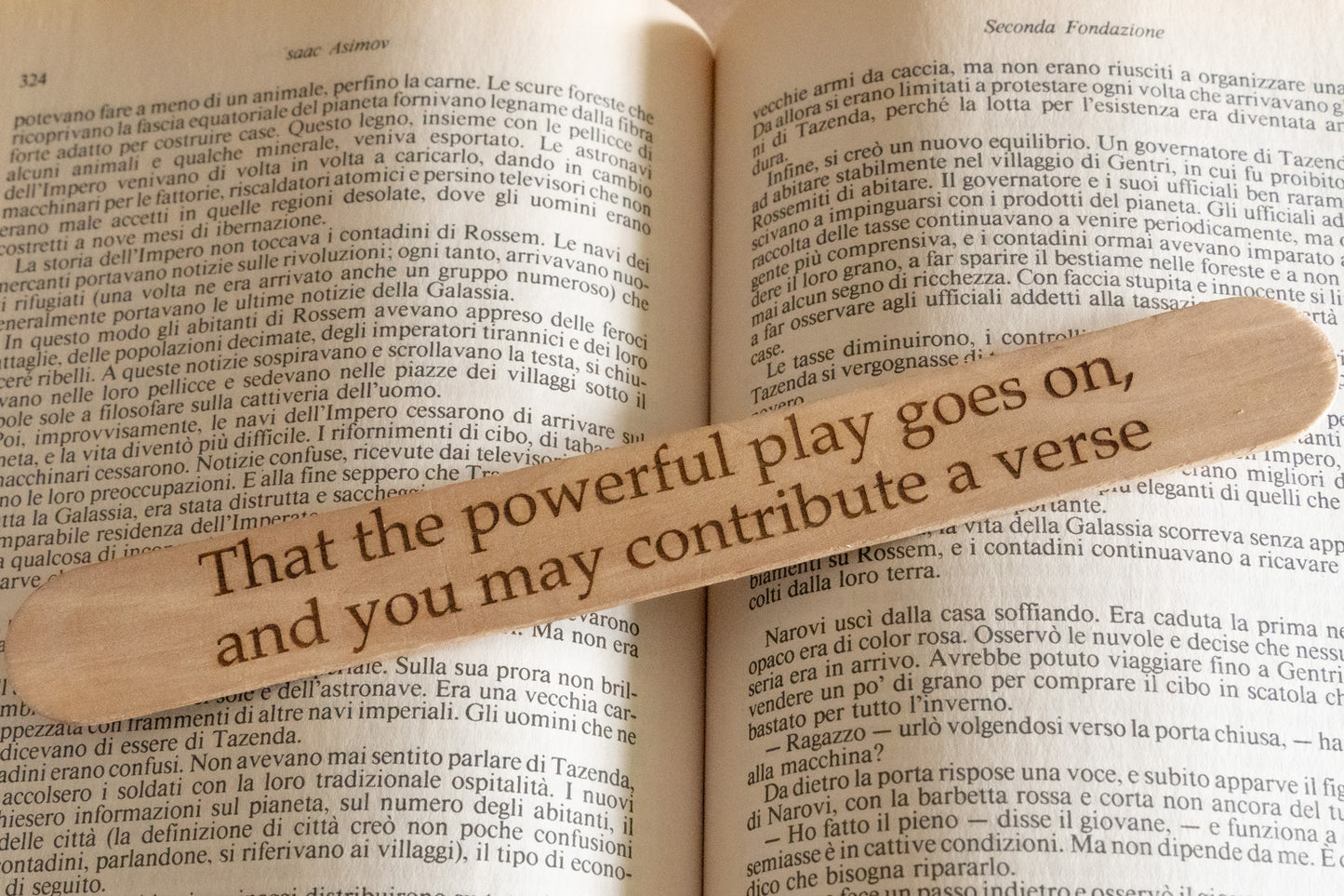 Segnalibro "That the powerful play goes on, and you may contribute a verse"