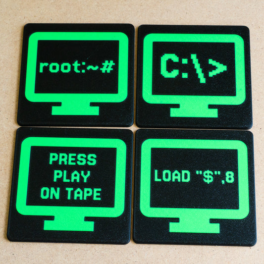 Kit Risparmio: Sottobicchieri multicolore retro-nerd (4 pezzi)