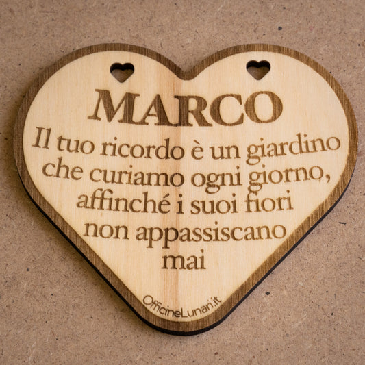 Targa personalizzabile "Il tuo ricordo è un giardino…"