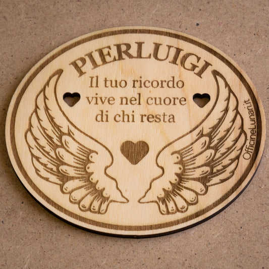 Targa personalizzabile "Il tuo vive nel cuore di chi resta"