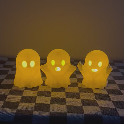 Fantasimini e zucche decorative luminose di Halloween (senza fiamma)